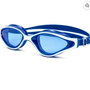 Dolfino Adult Performance Swim Goggle, Blue/White, Unisex 12+ Adult